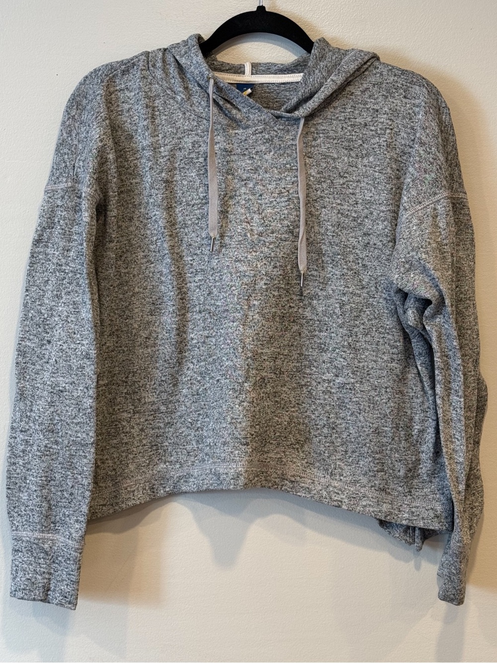Old Navy Active Women's Gray Marled Sweater-Knit Cropped Hoodie Size M